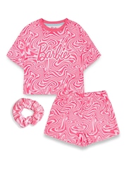 Vanilla Underground Pink Girls Barbie Short Leg Pyjamas - Image 1 of 5