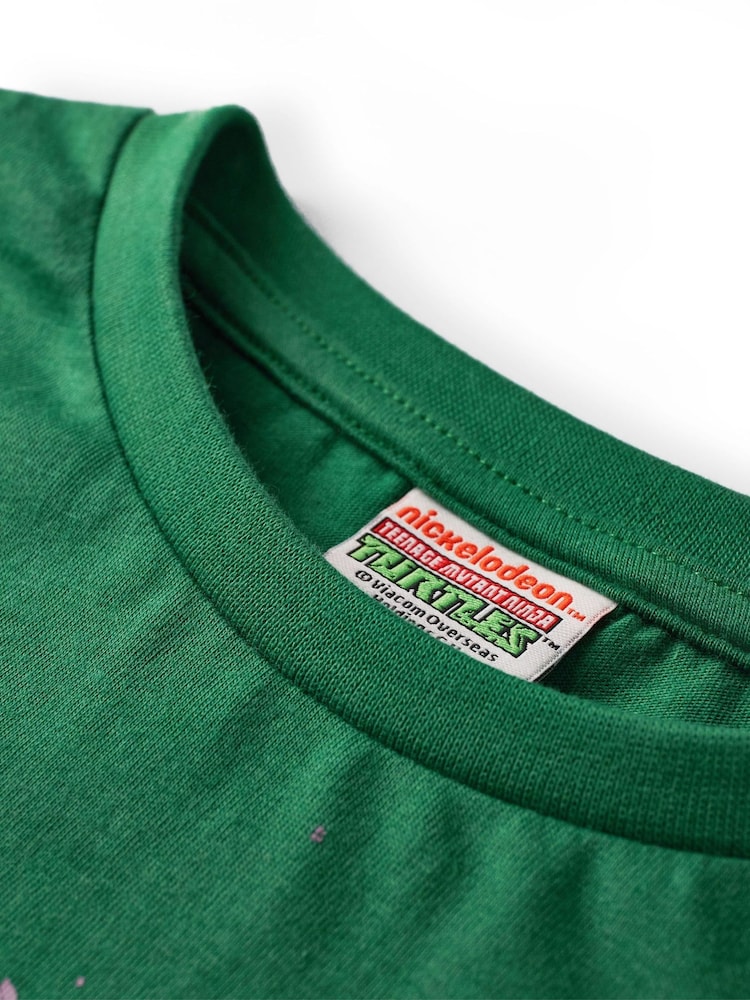 Vanilla Underground Green Boys Teenage Mutant Ninja Turtles Long Sleeve 100% Cotton T-Shirt - Image 2 of 5