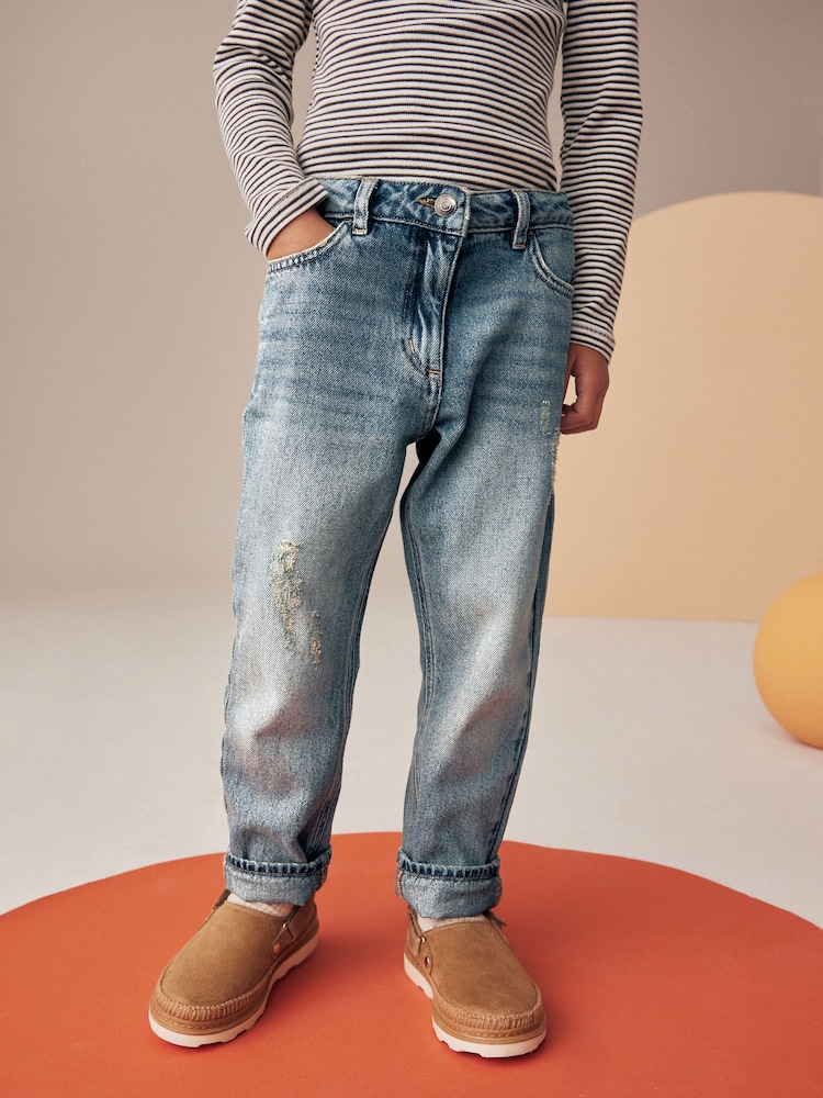Getönter Denim - Mom-Jeans aus 100 % Baumwolle (3-16Jahre) - Bild 1 von 8 Getönter Denim - Mom-Jeans aus 100 % Baumwolle (3-16Jahre) - Bild 1 von 8