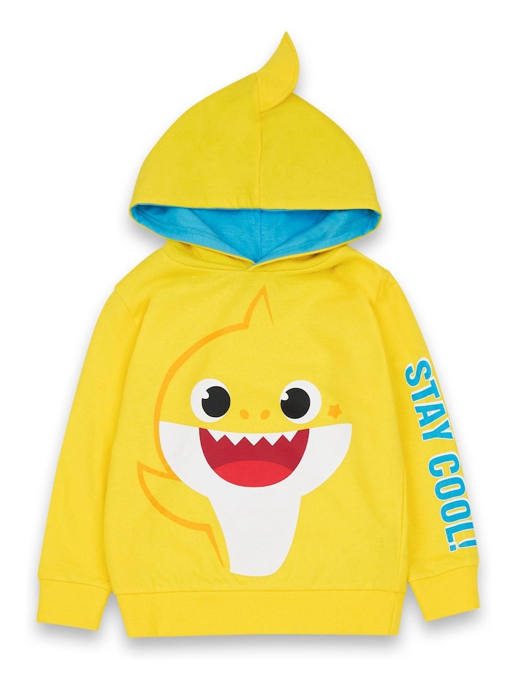 Vanilla Underground Yellow Baby Shark Kids Character 100% Cotton Hoodie - Image 1 of 6