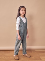 Denim Tint 100% Cotton Slouchy Dungarees (3-16yrs) - Image 1 of 7