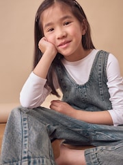 Denim Tint 100% Cotton Slouchy Dungarees (3-16yrs) - Image 4 of 7