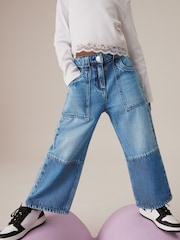 Mid Blue Denim Wide Leg 100% Cotton Jeans (3-16yrs) - Image 1 of 7