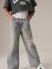 Denim Tint 100% Cotton Wide Leg Jeans (3-16yrs) - Image 1 of 7