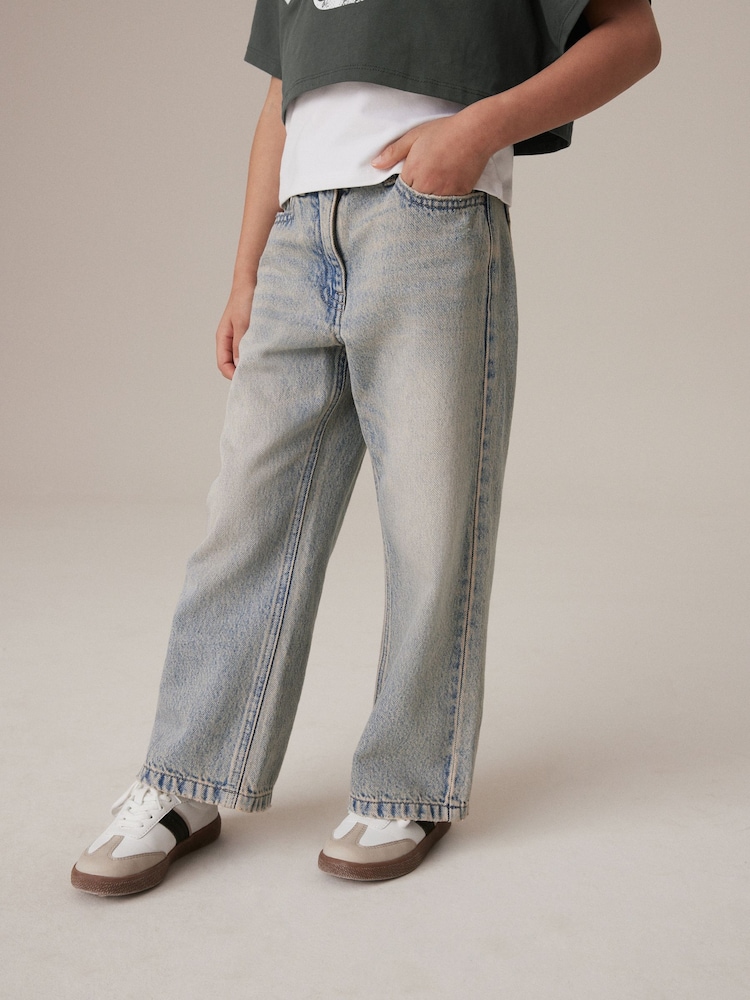 Denim Tint 100% Cotton Wide Leg Jeans (3-16yrs) - Image 2 of 7