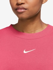 Nike Pink Phoenix Fleece Oversized Mini Swoosh Crew Neck Sweatshirt - Image 3 of 3