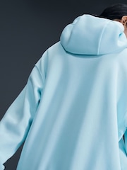 Nike Light Blue Oversized Phoenix Fleece Mini Swoosh Full Zip Hoodie - Image 5 of 5