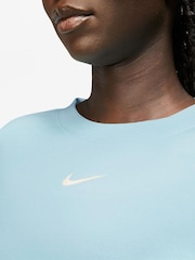 Nike Blue Phoenix Fleece Oversized Mini Swoosh Crew Neck Sweatshirt - Image 3 of 6