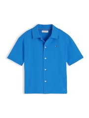Tommy Hilfiger Blue Relaxed Fit Seersucker Short Sleeve Shirt - Image 5 of 5