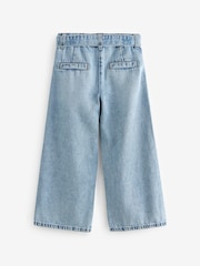 Denim Lightwash 100% Cotton Wide Leg Jeans With Belt (3-16yrs) - Image 5 of 7