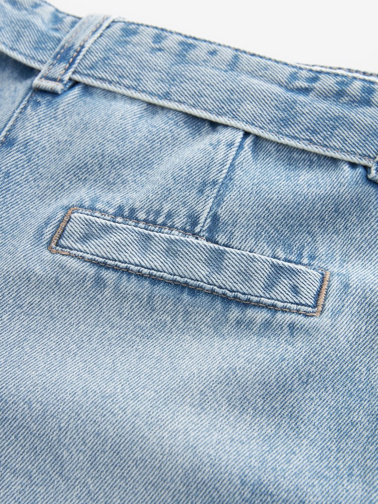 Denim Lightwash 100% Cotton Wide Leg Jeans With Belt (3-16yrs) - Image 7 of 7