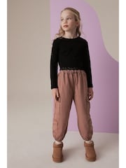 Rust Brown Parachute Cargo 100% Cotton Trousers (3-16yrs) - Image 2 of 4