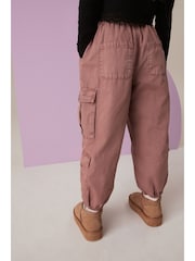 Rust Brown Parachute Cargo 100% Cotton Trousers (3-16yrs) - Image 4 of 4