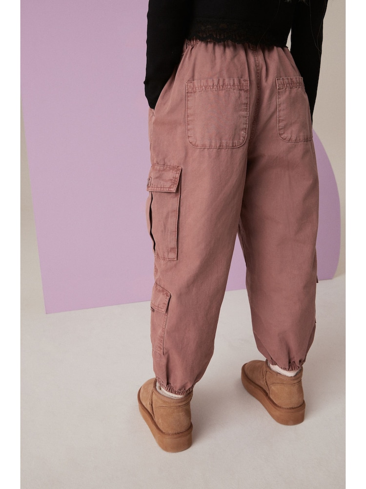 Rust Brown Parachute Cargo 100% Cotton Trousers (3-16yrs) - Image 4 of 4