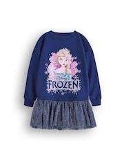 Vanilla Underground Blue Girls Frozen Longline Sweatshirt With Trim - Image 1 of 6