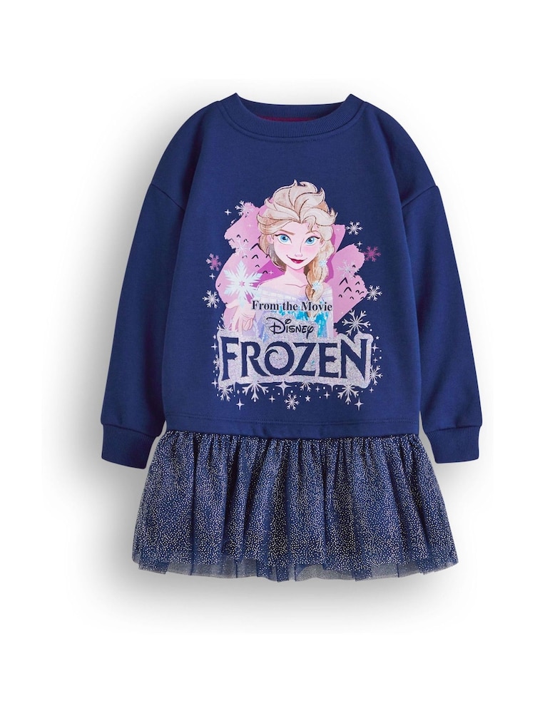 Vanilla Underground Blue Girls Frozen Longline Sweatshirt With Trim - Image 1 of 6