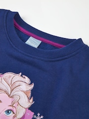 Vanilla Underground Blue Girls Frozen Longline Sweatshirt With Trim - Image 3 of 6