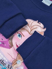 Vanilla Underground Blue Girls Frozen Longline Sweatshirt With Trim - Image 5 of 6