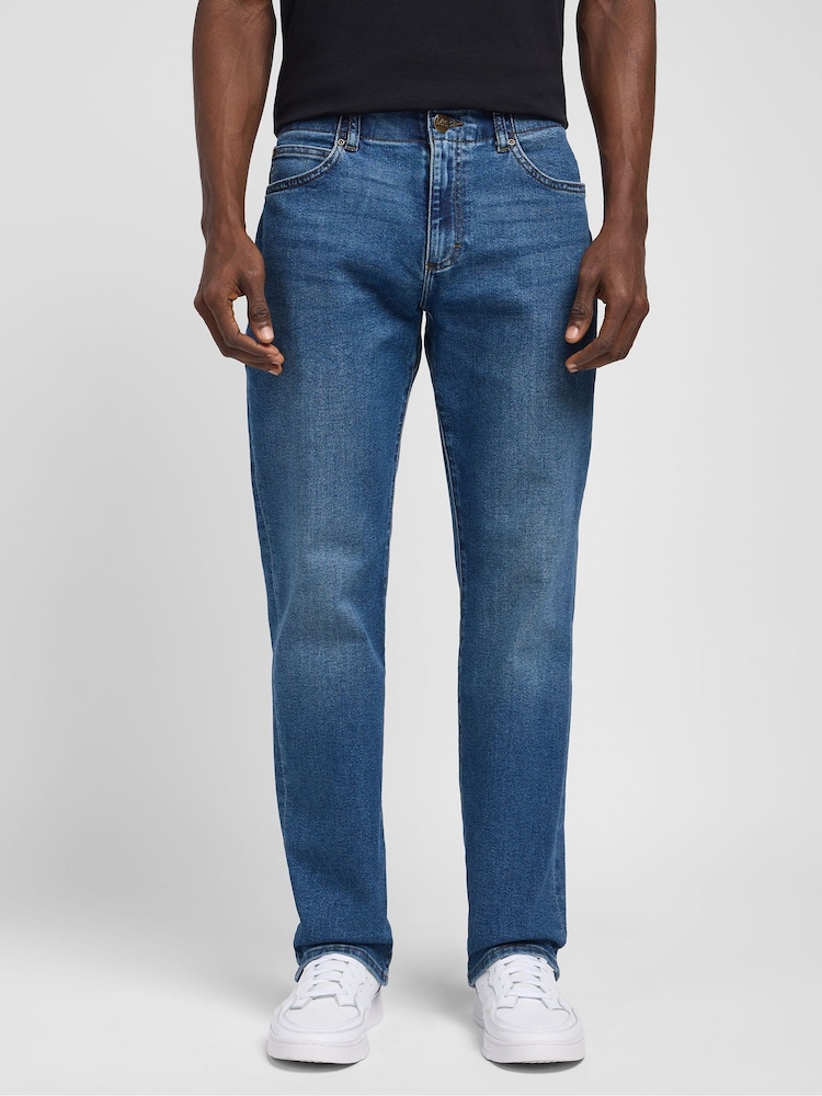 Lee Mid Blue Denim Straight Fit Denim Jeans - Image 1 of 6