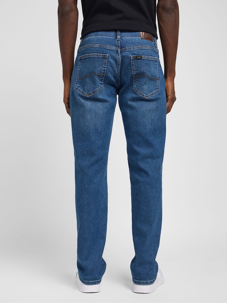 Lee Mid Blue Denim Straight Fit Denim Jeans - Image 2 of 6