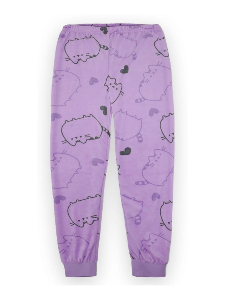 Vanilla Underground Purple Pusheen Girls Licensed Fleece Pyjamas - Image 3 of 5