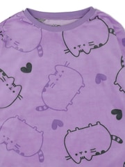 Vanilla Underground Purple Pusheen Girls Licensed Fleece Pyjamas - Image 4 of 5