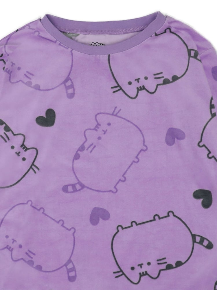 Vanilla Underground Purple Pusheen Girls Licensed Fleece Pyjamas - Image 4 of 5