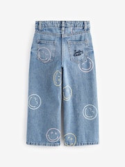 Mid Blue Denim SmileyWorld® Wide Leg 100% Cotton Jeans (3-16yrs) - Image 6 of 8