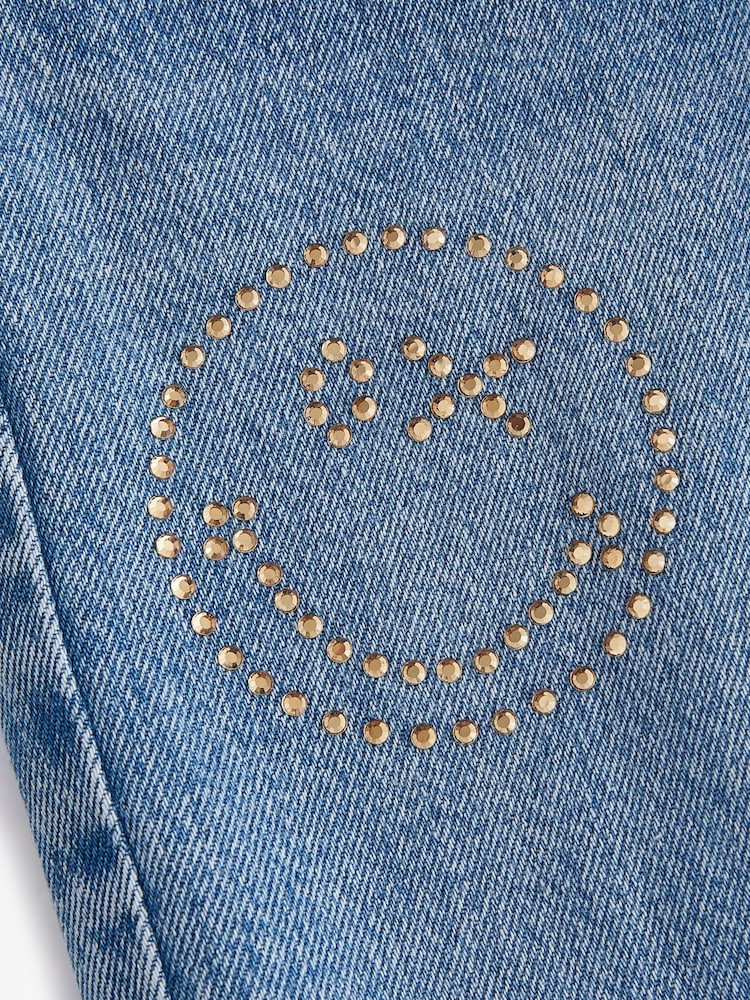 Mid Blue Denim SmileyWorld® Wide Leg 100% Cotton Jeans (3-16yrs) - Image 8 of 8