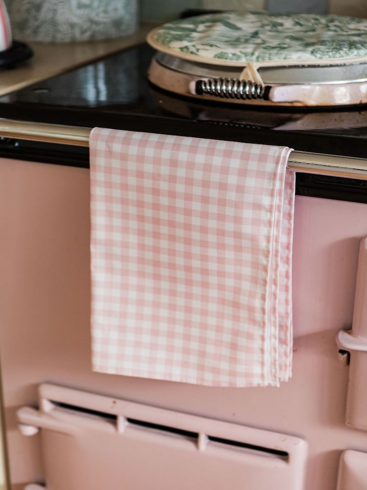 Avalon Home Pink Gingham Tea Towel - Image 2 of 3