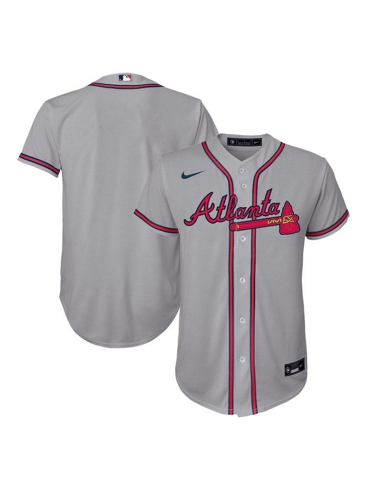 Fanatics Grey MLB Atlanta Braves Official Replica Road 100% Cotton Jersey - Image 1 of 1