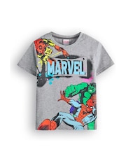 Vanilla Underground Grey Boys Marvel 100% Cotton T-Shirt - Image 1 of 6