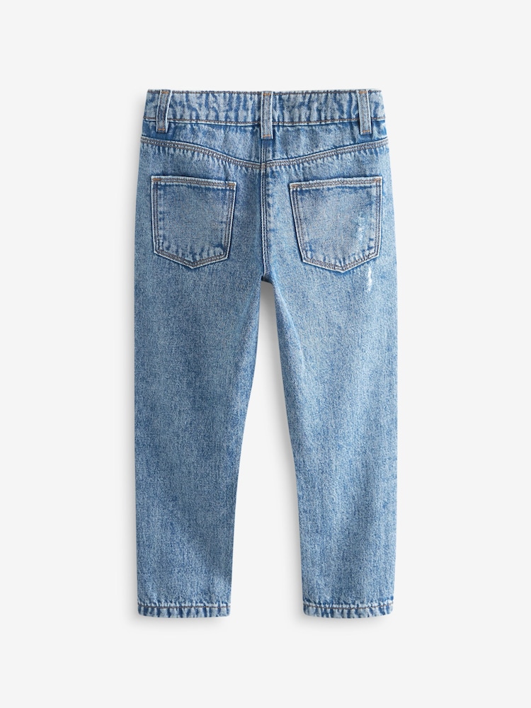 Mid Blue Denim Mom Sequin Star 100% Cotton Jeans (3-16yrs) - Image 7 of 8