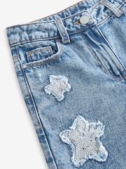 Denim, Mittelblau - Mom-Jeans mit Pailetten und Sternenmotiv aus 100 % Baumwolle (3–16 Jahre) - Bild 8 von 8