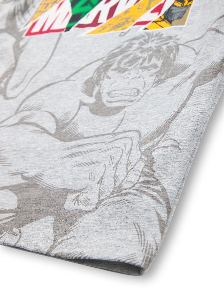 Vanilla Underground Grey Kids Marvel Logo Short Sleeved T-Shirt - Image 4 of 5