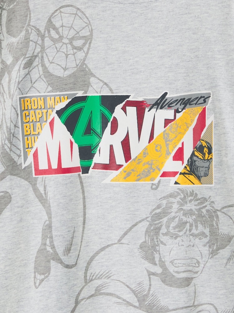 Vanilla Underground Grey Kids Marvel Logo Short Sleeved T-Shirt - Image 5 of 5
