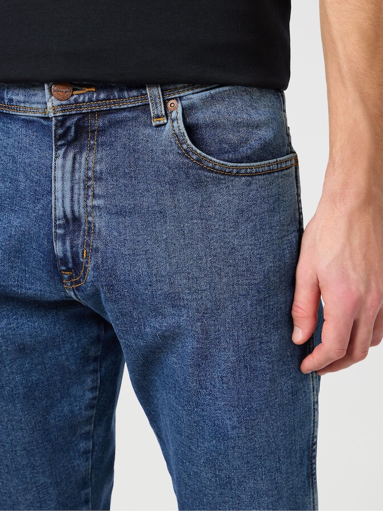 Wrangler Mid Blue Denim Slim Fit Texas Jeans - Image 4 of 4