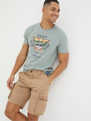 FatFace Bude Tan Brown Lightweight Cargo Shorts - Image 5 of 8