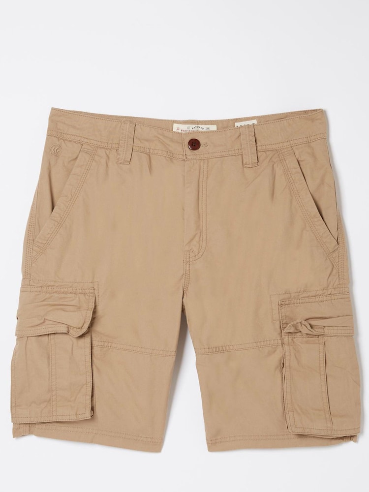 FatFace Bude Tan Brown Lightweight Cargo Shorts - Image 8 of 8