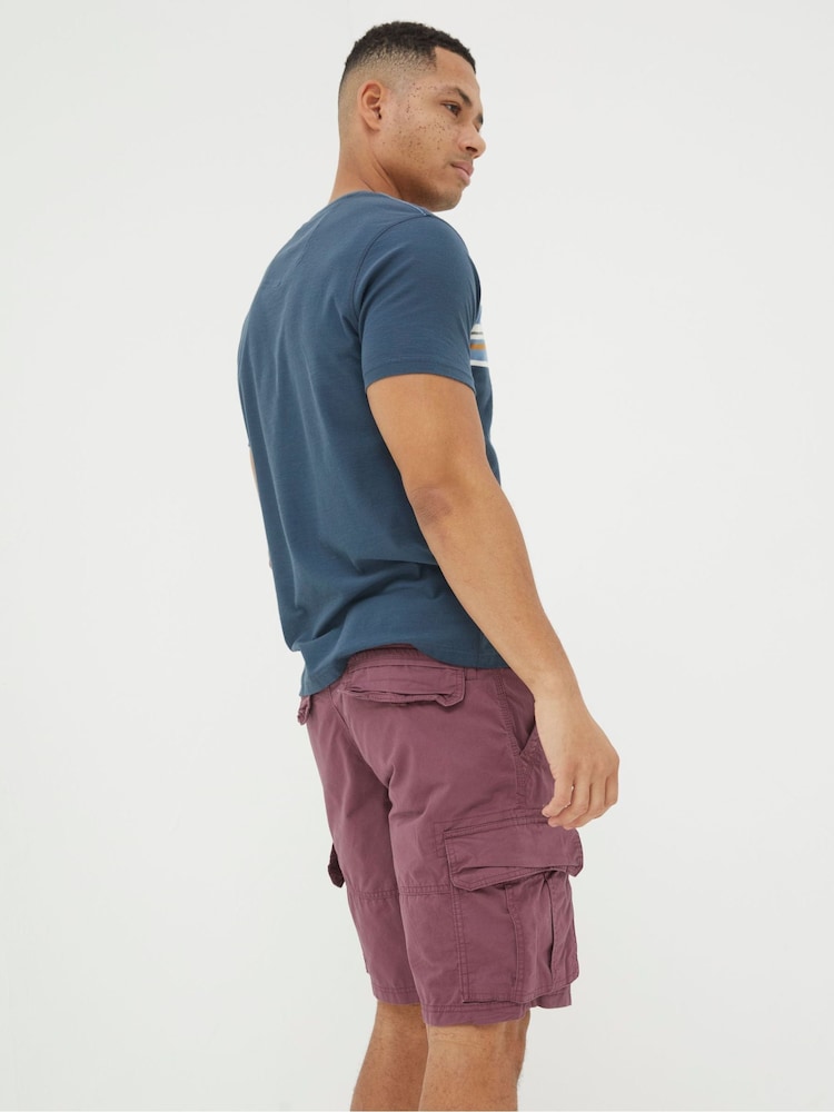 FatFace Bude Purple Lightweight Cargo Shorts - Image 2 of 4 FatFace Bude Purple Lightweight Cargo Shorts - Image 2 of 4