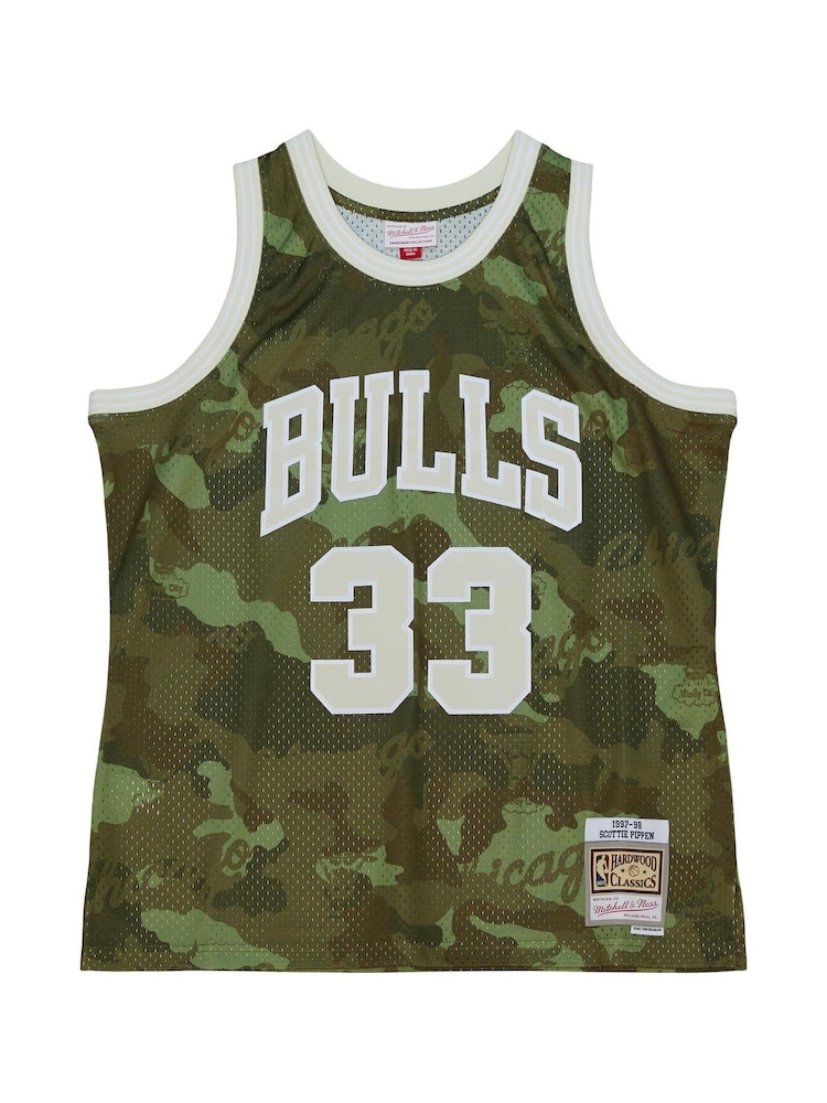 Fanatics NBA Chicago Bulls NBA Scottie Pippen 1997 Ghost Green Camo Swingman Vest - Image 2 of 3