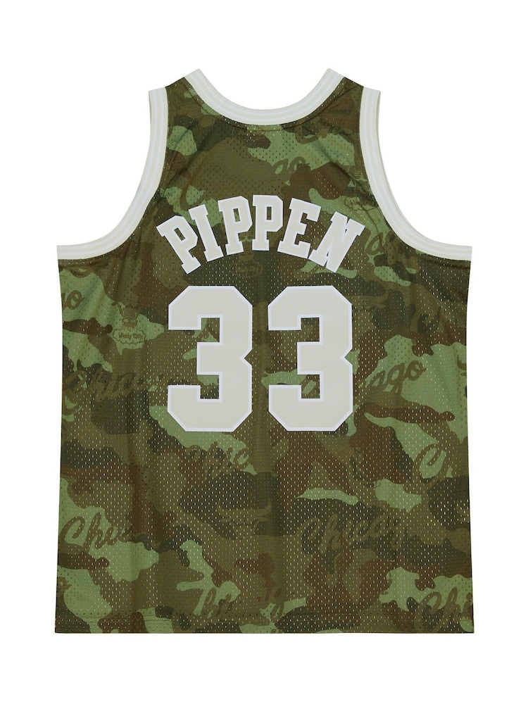 Fanatics NBA Chicago Bulls NBA Scottie Pippen 1997 Ghost Green Camo Swingman Vest - Image 3 of 3