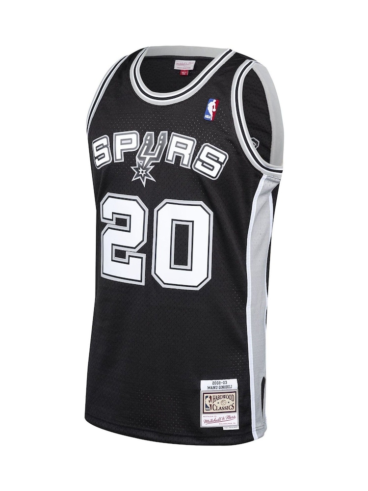 Fanatics NBA San Antonio Spurs Manu Ginobili Hardwood Classics Road Swingman Black Jersey - Image 2 of 3