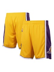 Fanatics Yellow NBA Los Angeles Lakers Hardwood Classics Road Swingman Shorts - Image 1 of 3