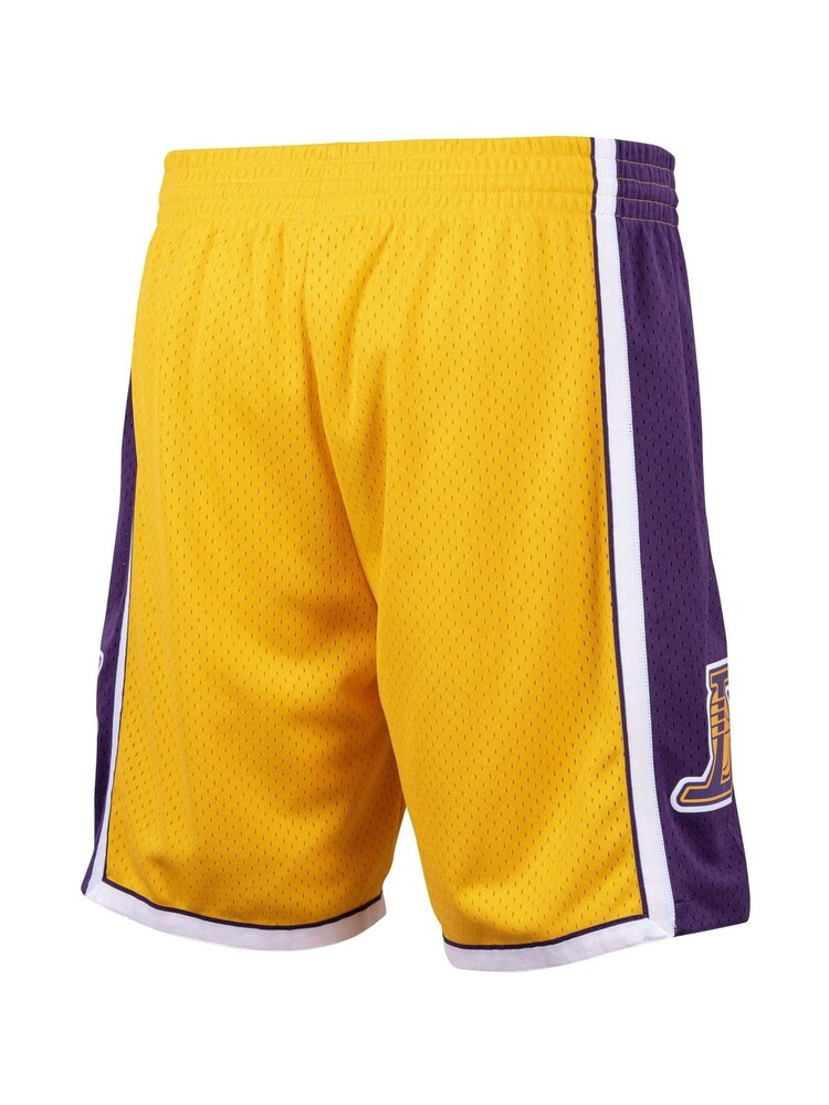 Fanatics Yellow NBA Los Angeles Lakers Hardwood Classics Road Swingman Shorts - Image 3 of 3