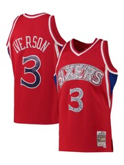 Fanatics Red NBA Philadelphia 76ers Mitchell and Ness 75th Anniversary Icon Swingman Jersey - Image 1 of 3