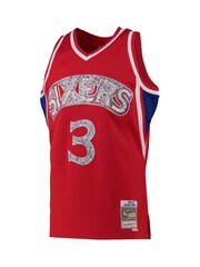 Fanatics Red NBA Philadelphia 76ers Mitchell and Ness 75th Anniversary Icon Swingman Jersey - Image 2 of 3