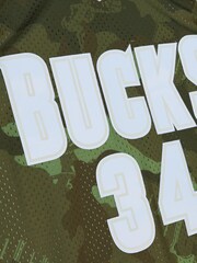 Fanatics Green NBA Milwaukee Bucks Ray Allen 2000 Ghost Camo Swingman Jersey - Image 4 of 4