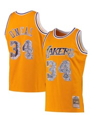 Fanatics Orange NBA Los Angeles Lakers Mitchell And Ness 75th Anniversary Icon Swingman Jersey - Image 1 of 3