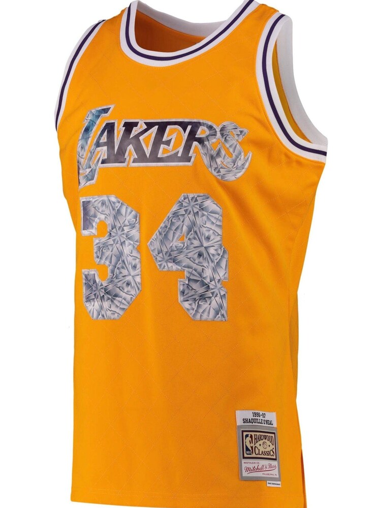 Fanatics Orange NBA Los Angeles Lakers Mitchell And Ness 75th Anniversary Icon Swingman Jersey - Image 2 of 3